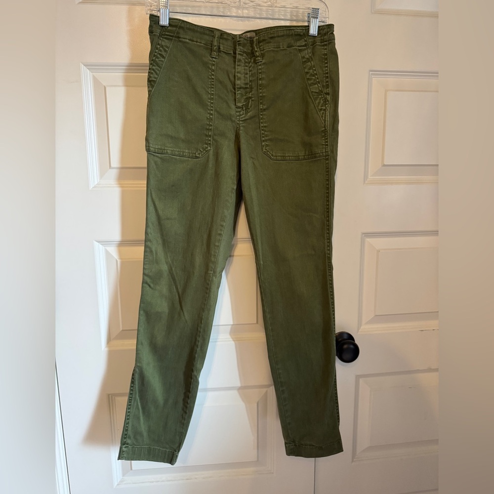 J. Crew 9 Inch Cargo Toothpick Pant Olive Green Skinny Slim Size 29